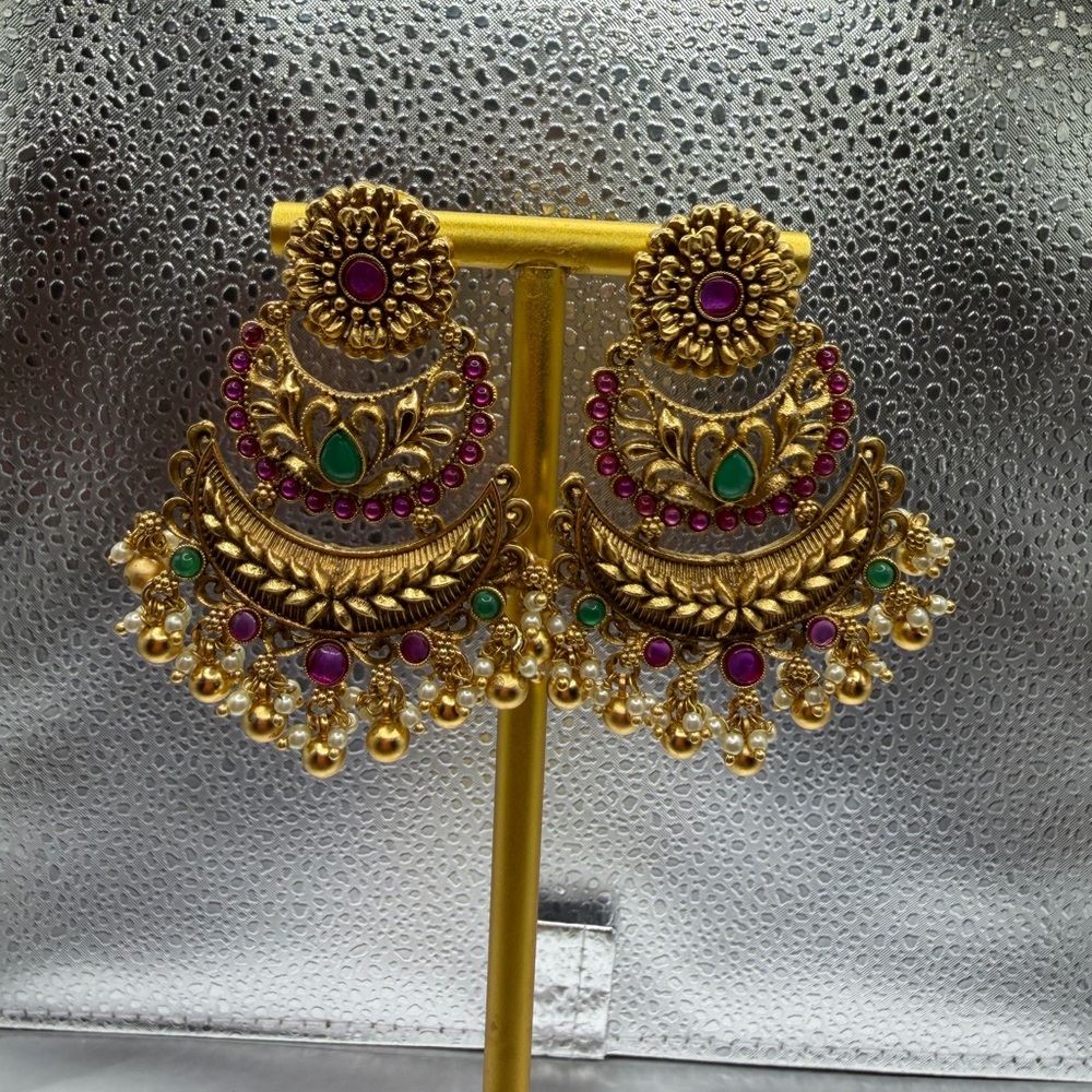 Gold Temple Earrings